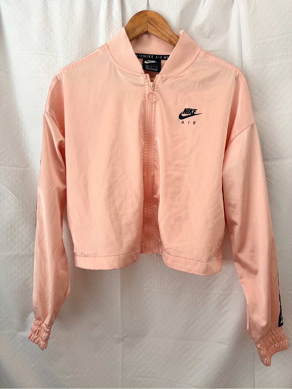 Nike Air Women's Light Pink Cropped Bomber Jacket